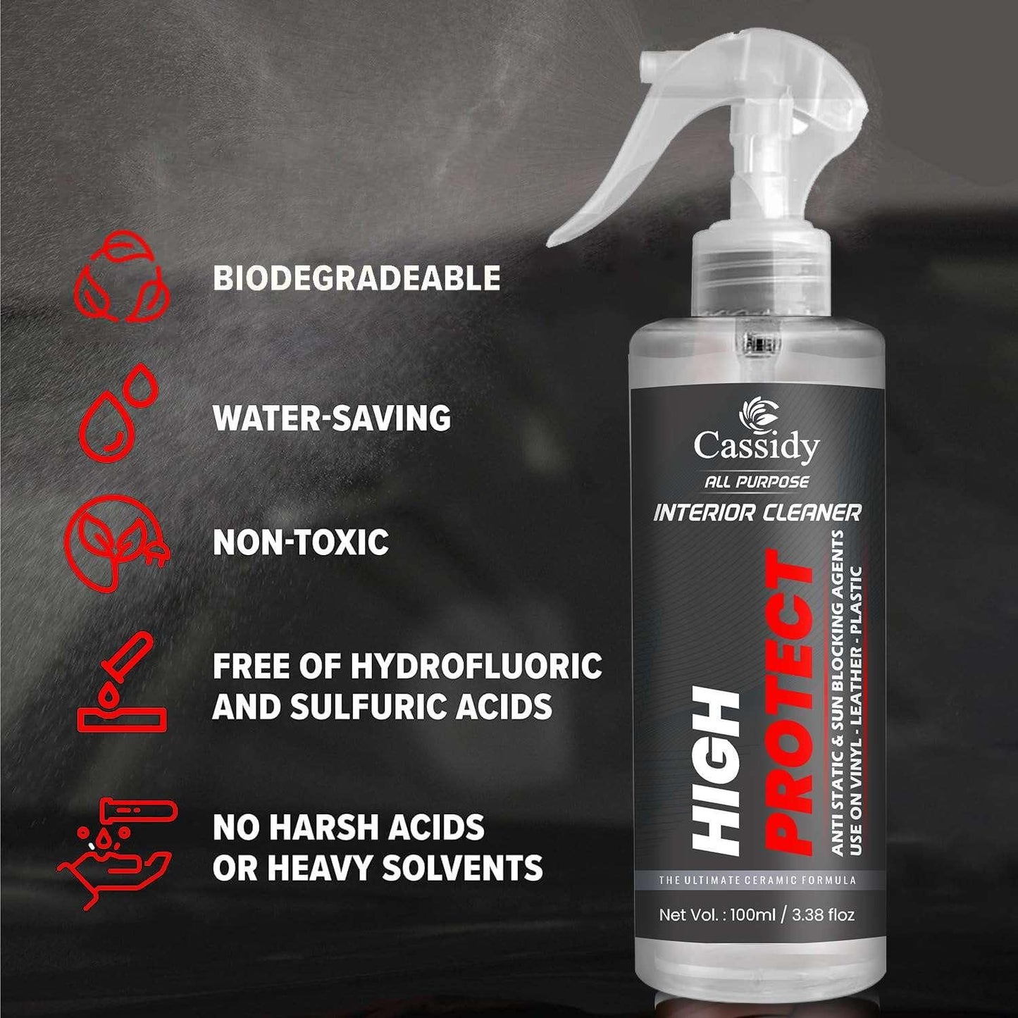CASSIDY All Purpose Car Interior Cleaner 100ml (Pack of 2) mkp0fp-jd