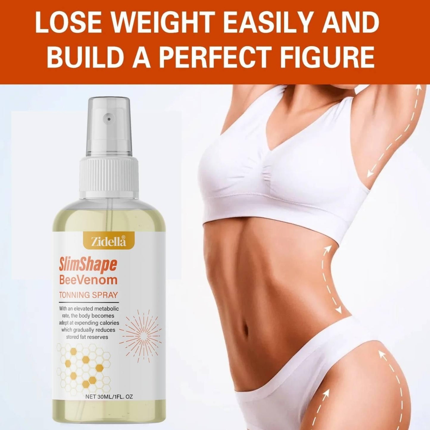 Zidella SlimShape Toning Spray, Tightens and Tones Skin 30ml (Pack of 2) mkp0fp-jd