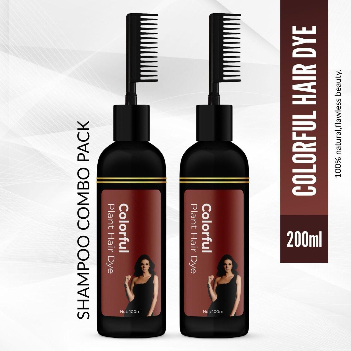 Revitalize Your Hair with Colorful Plant Hair Dye 100ml Comb Shampoo (Pack of 2) mkp0fp-jd