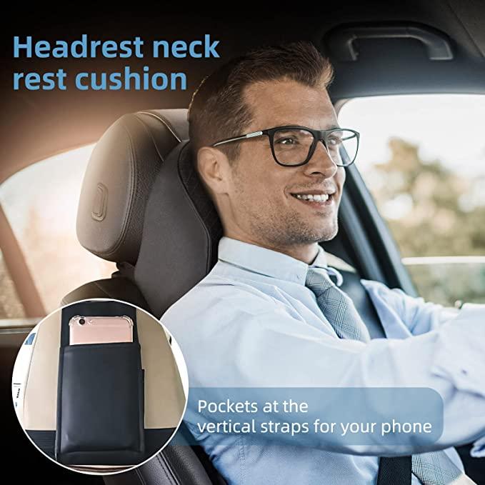 Car Seat Headrest Neck Rest Pillow Cushion for All Cars- Ergonomic Pillow Memory Foam Neck Support for Neck/Back Pain Relief Neck Rest Support Cushion mkp0fp-jd