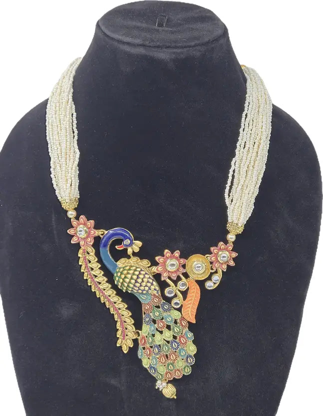 Gold-Plated Peacock Necklace Set