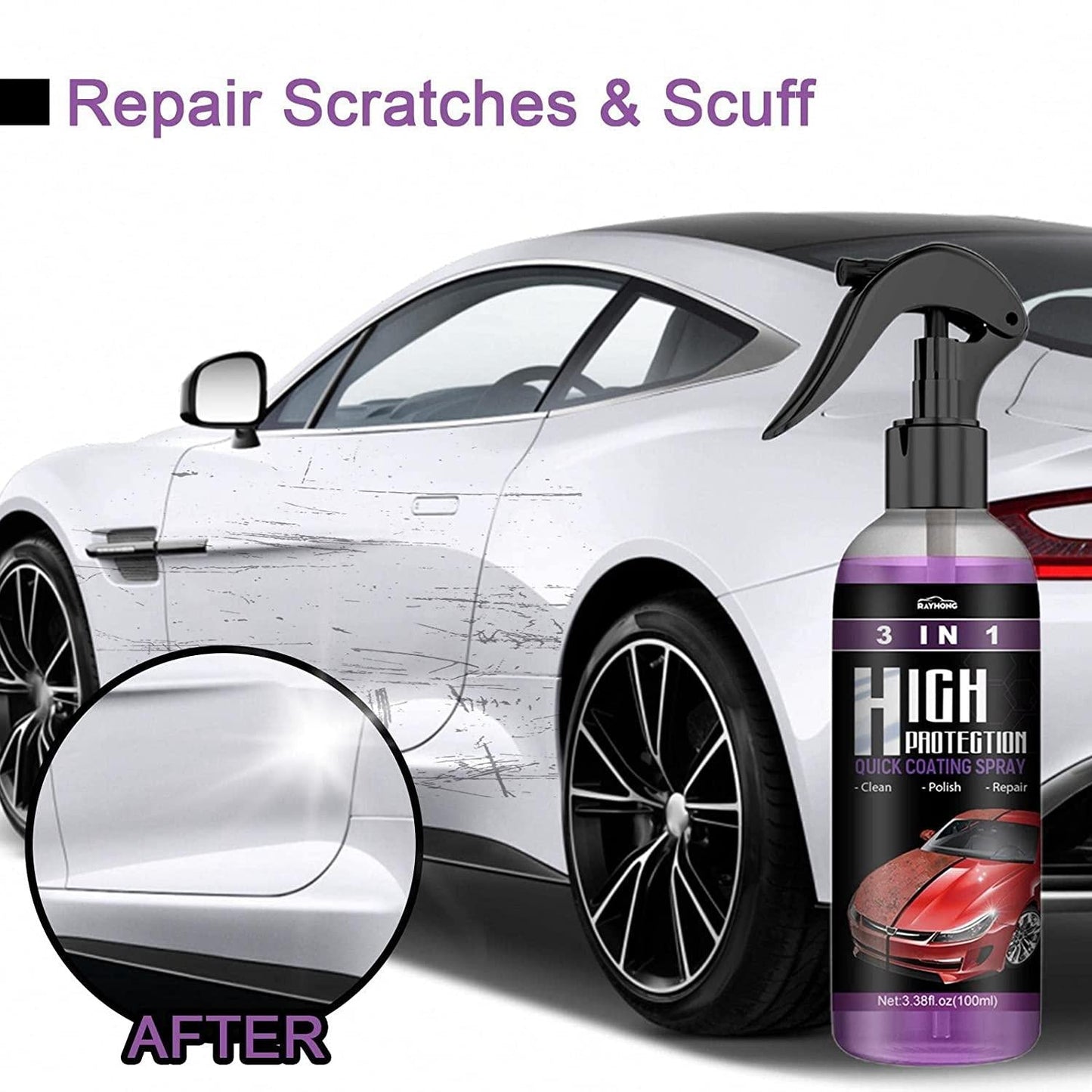 Hydrophobic Polish Nano Coating Agent Car Scratch Spray Cars Polishing for Motorcycles, Boats (Pack of 2) mkp0fp-jd