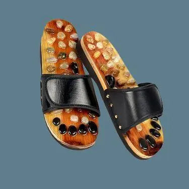 Acupressure Natural Stone Slippers (Red) mkp0fp-jd