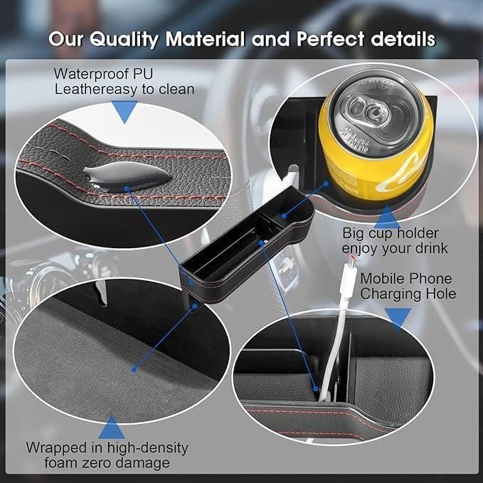 Seat Pockets PU Leather Car Console Side Organizer with Assorted Colour mkp0fp-jd