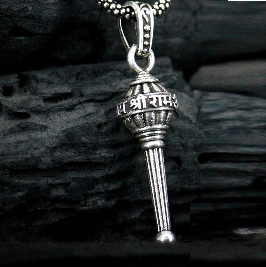 Men's Silver Chain with Gada Pendant mkp0fp-jd