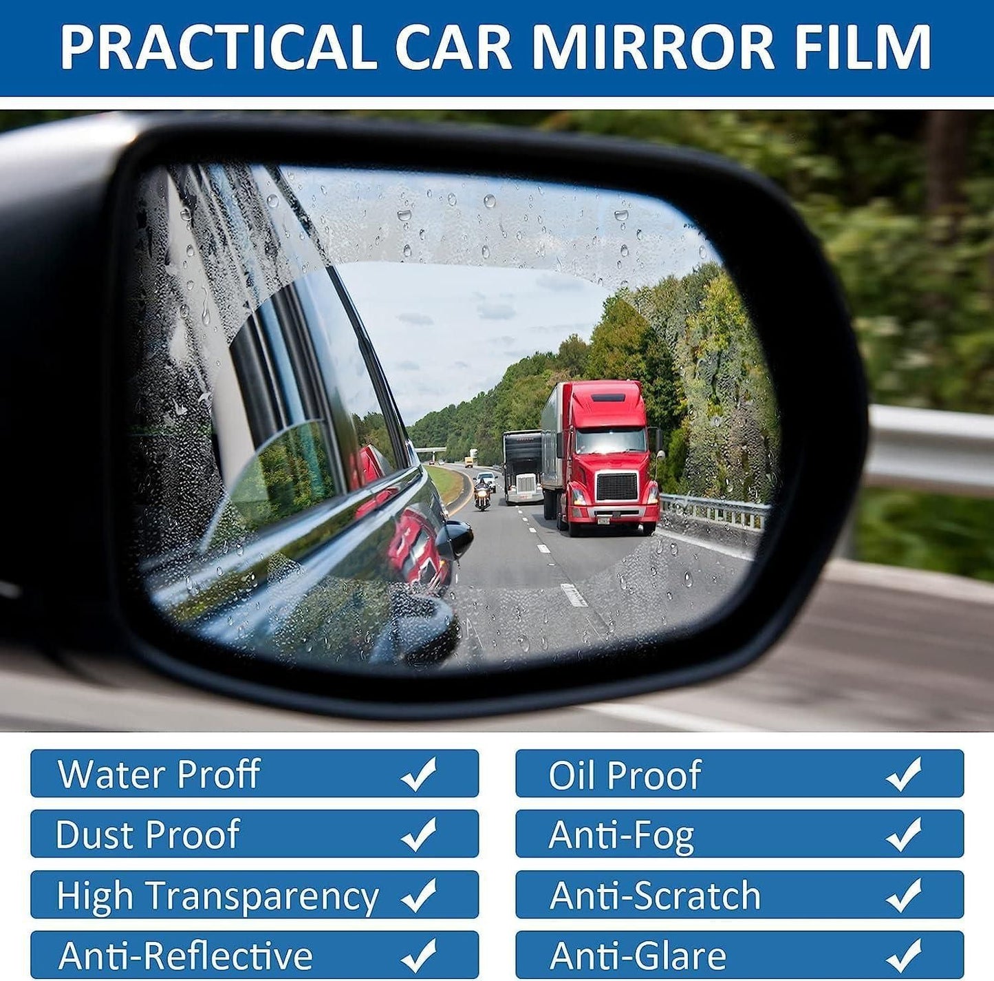 Anti Fog Anti Mist Rainproof Universal Car Accessories Rear-View Mirror (Pack of 2) mkp0fp-jd