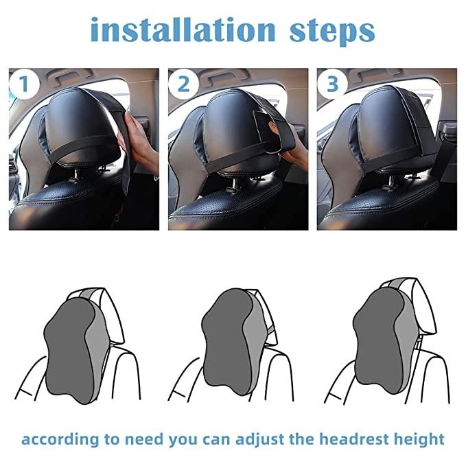 Car Seat Headrest Neck Rest Pillow Cushion for All Cars- Ergonomic Pillow Memory Foam Neck Support for Neck/Back Pain Relief Neck Rest Support Cushion mkp0fp-jd