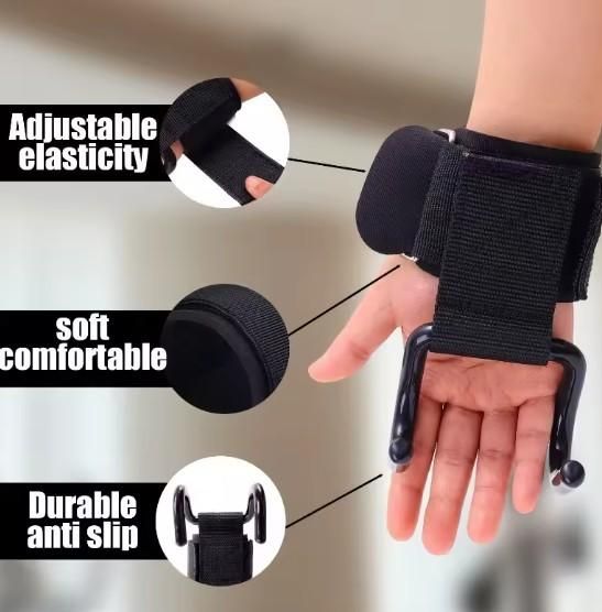 Weight Lifting Rod Hooks Wrist Support (Pair of 1) mkp0fp-jd