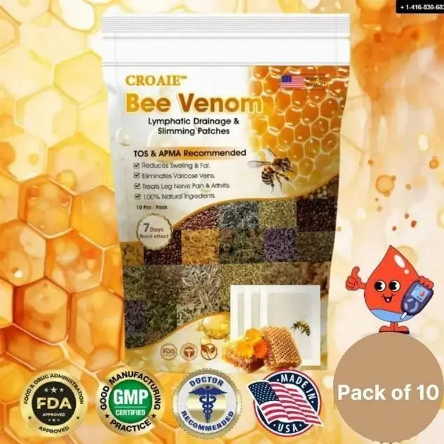 Bee Venom Lymphatic Daiamage & Sliming Patches (10 Patches) mkp0fp-jd