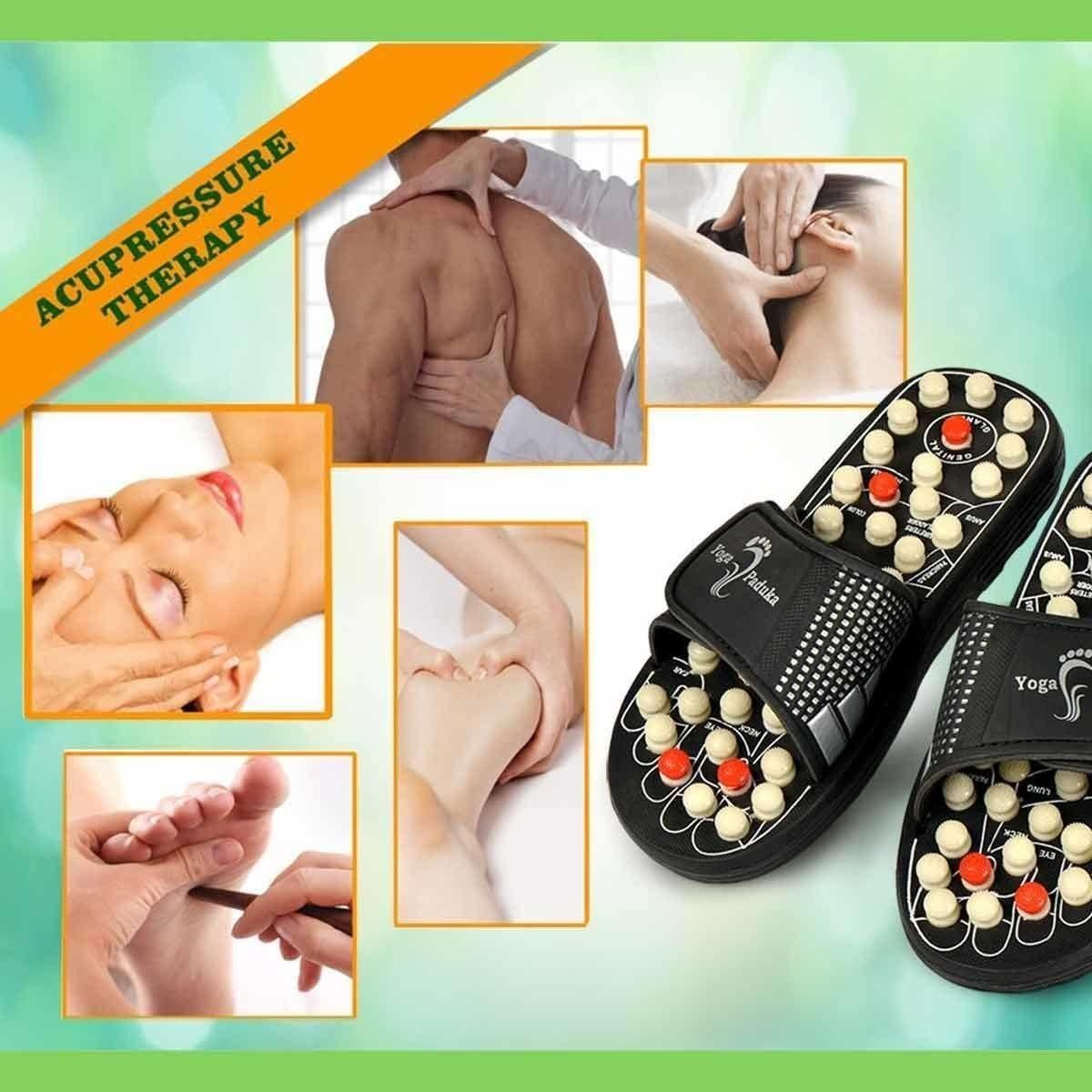 Acupressure and Magnetic Therapy Paduka Slippers for Full Body Blood Circulation For Men and Women mkp0fp-jd