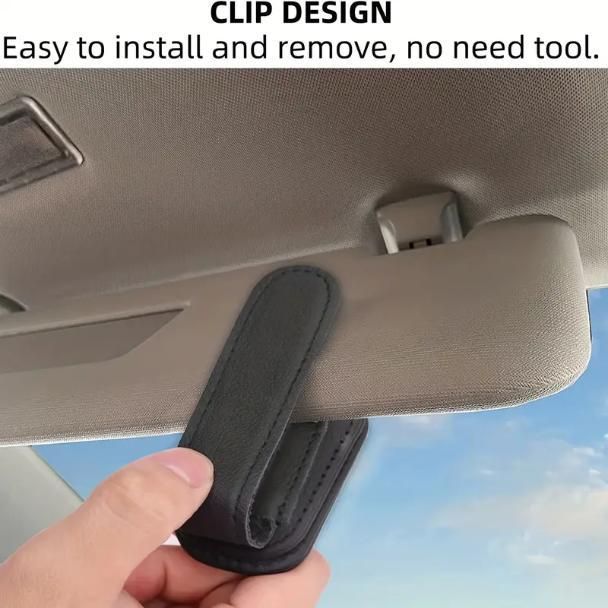 Automaze Leather Car Visor Sunglass Holder - Clip for Car mkp0fp-jd
