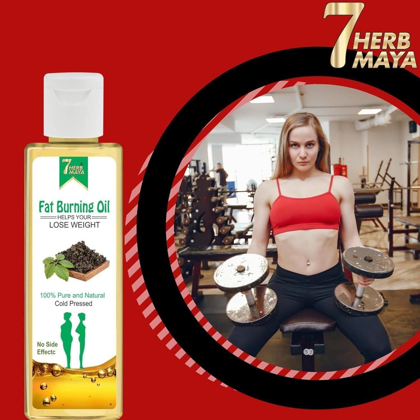 7Herbmaya Fat Burning Oil, Slimming oil, Fat Burner, Anti Cellulite & Skin Toning Slim Oil (Pack of 2) mkp0fp-jd
