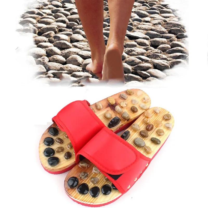 Acupressure Natural Stone Slippers (Red) mkp0fp-jd