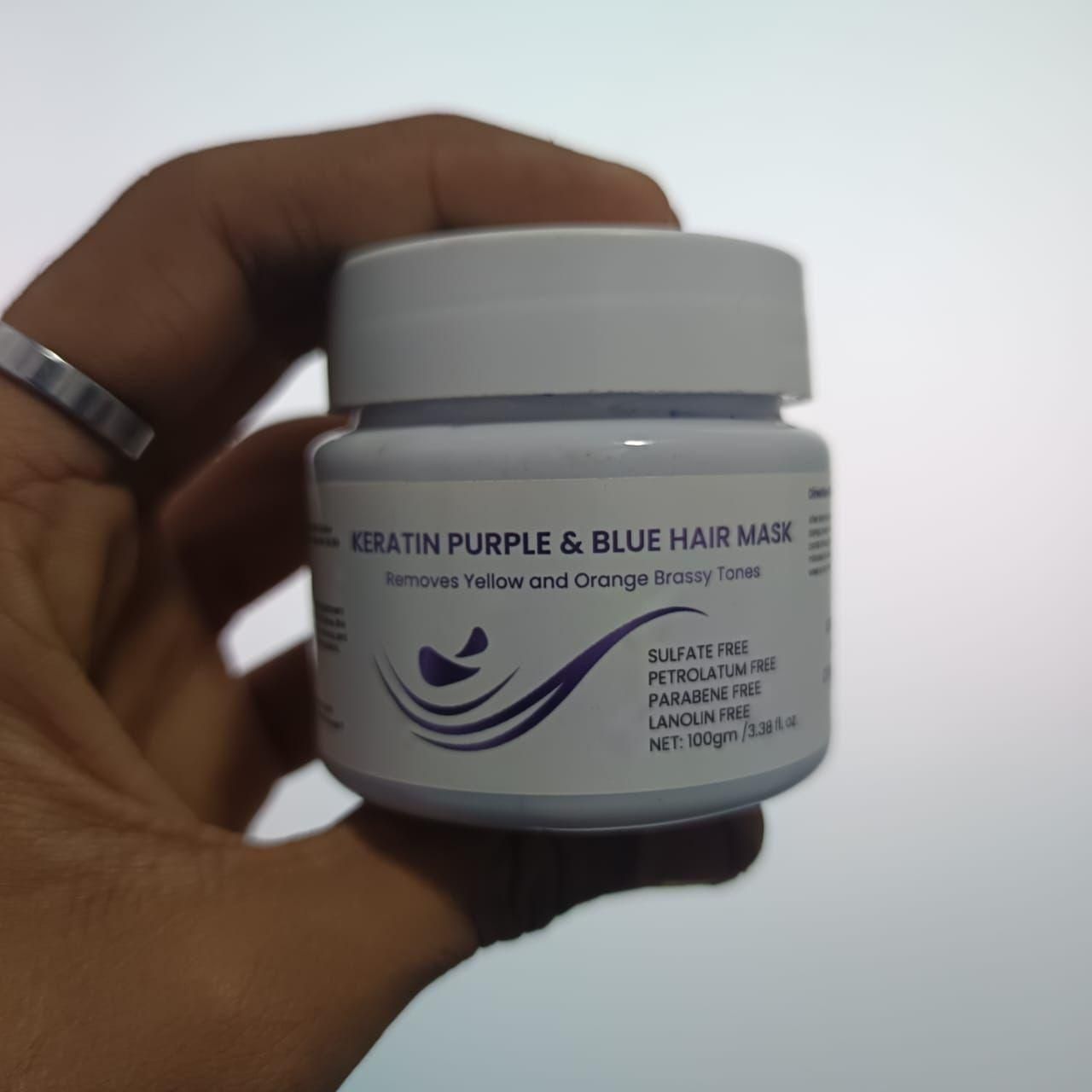 Keratin Purple and Blue Hair Mask 100g (Pack of 2) mkp0fp-jd