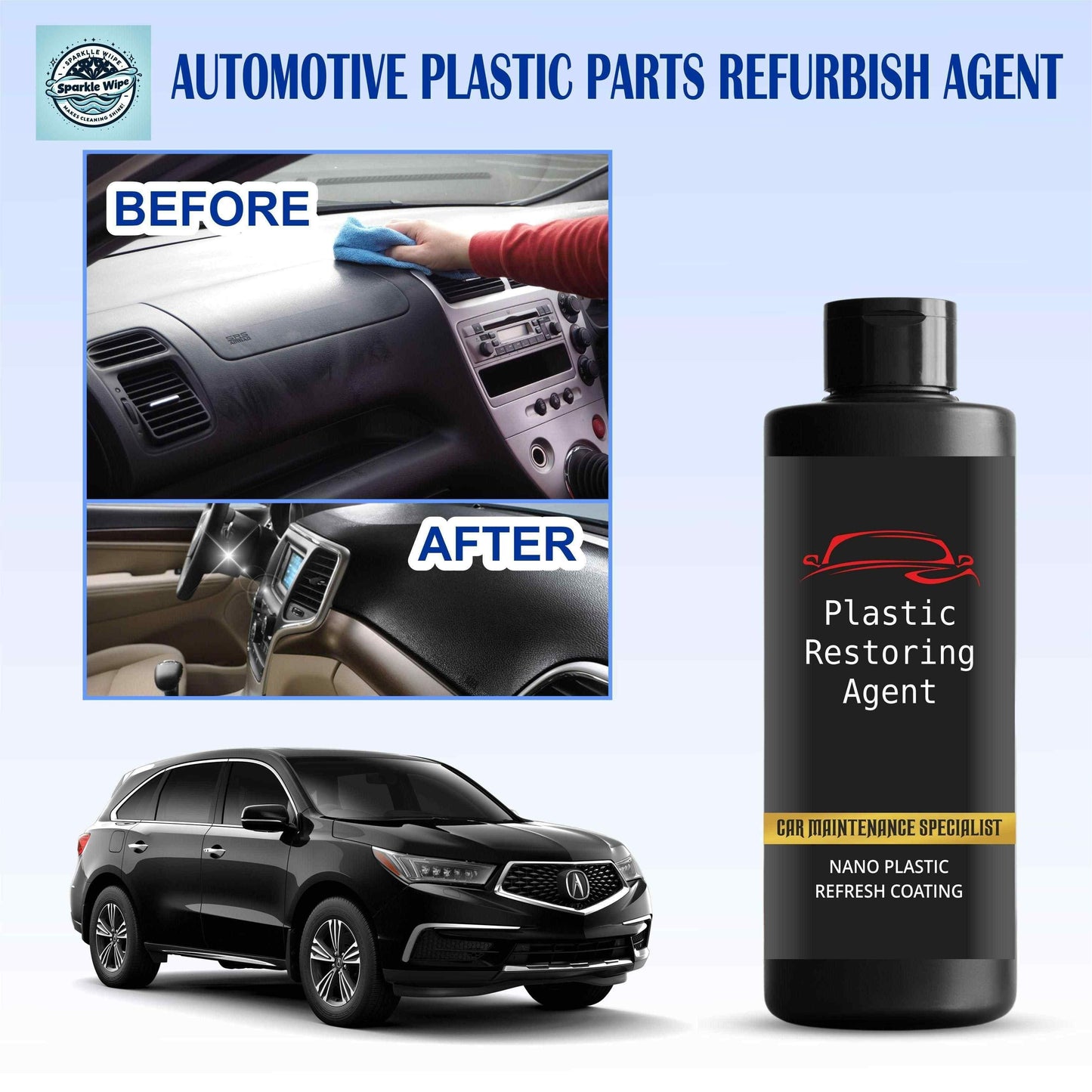 Nano Plastic Revitalizing Coating Agent for Car 100ml (Pack of 2) mkp0fp-jd