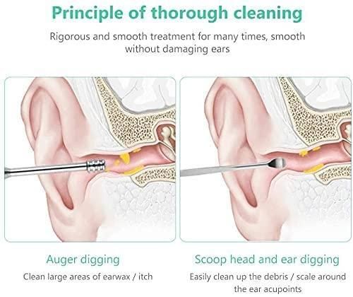 6 Pieces Ear Wax Removal Smooth Stainless Steel Kit mkp0fp-jd