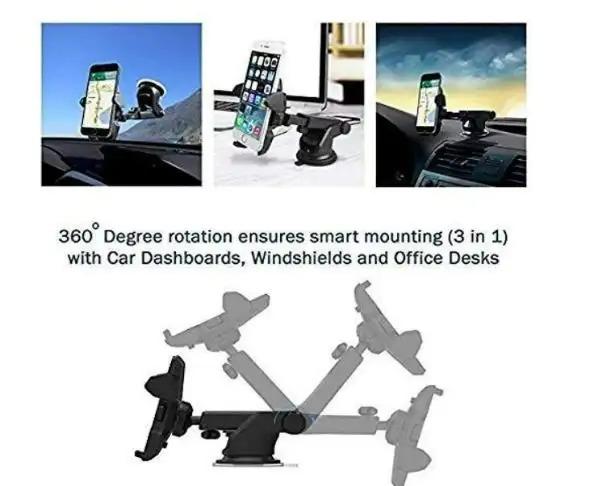 Revolex Zoom Star Pros Car Mobile Holder For Dashboard Black mkp0fp-jd