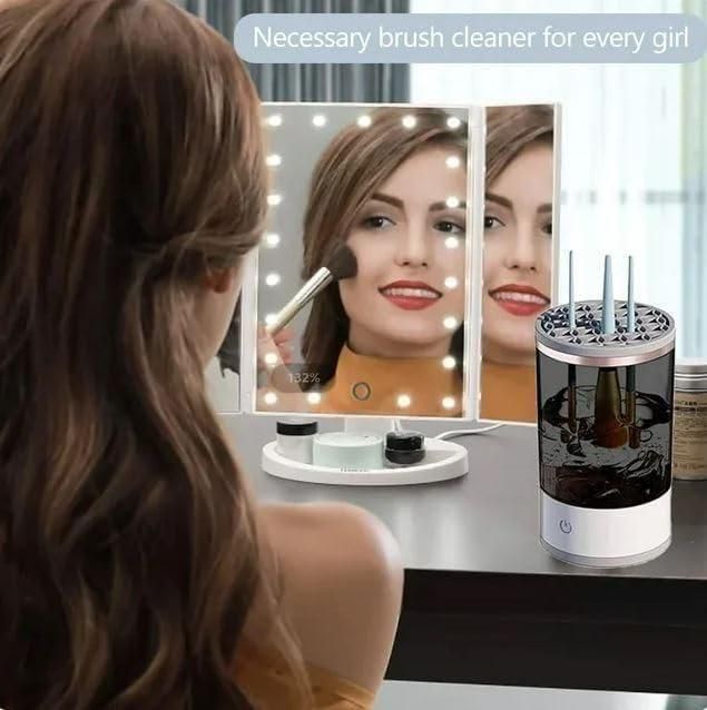 Make Up Brush Cleaner,Electric Brush Cleaner, USB Rechargeable Automatic Deep Cosmetic Cleaning Device mkp0fp-jd
