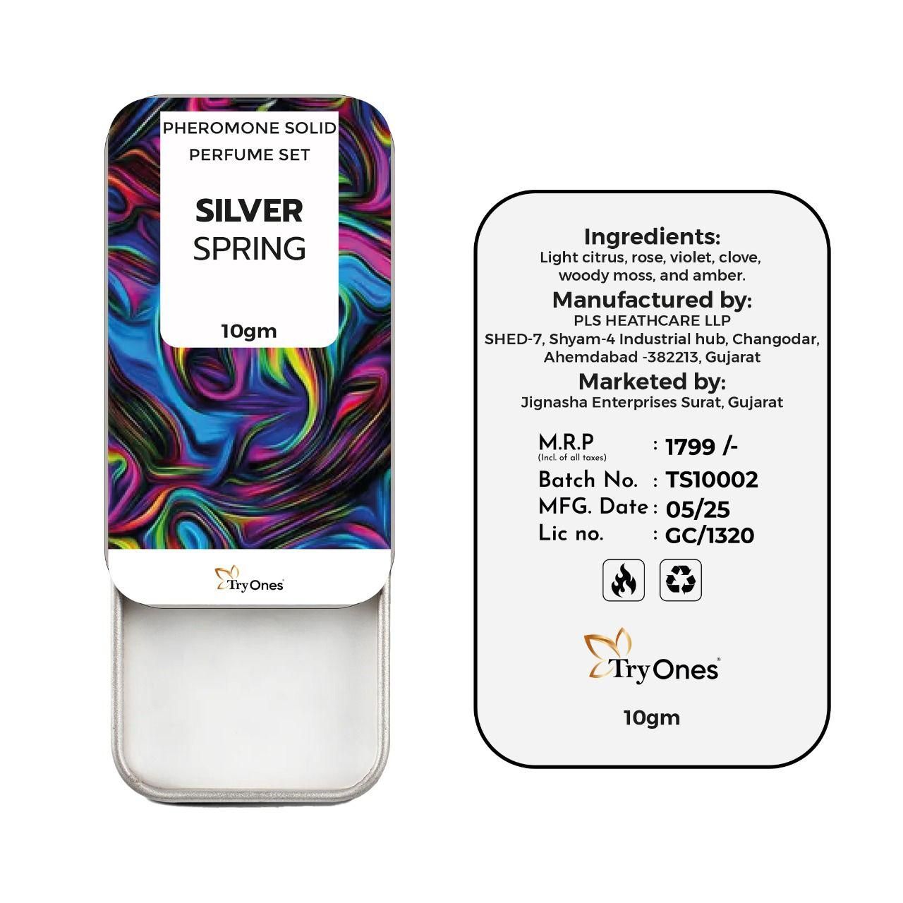 Pheromone Solid Perfume Set Silver Spring 20 gm Pack of 2 mkp0fp-jd