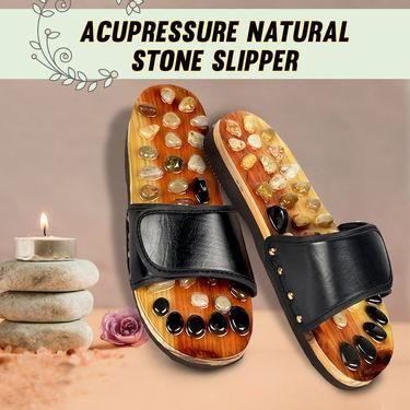 Acupressure Natural Stone Slippers (Red) mkp0fp-jd