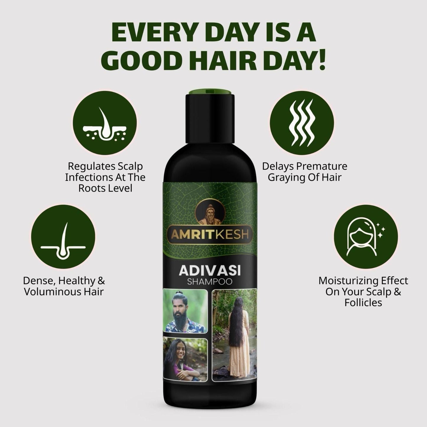 Amritkesh Adivasi Shampoo 100ml - Unleash the Power of Nature (Pack of 2) mkp0fp-jd