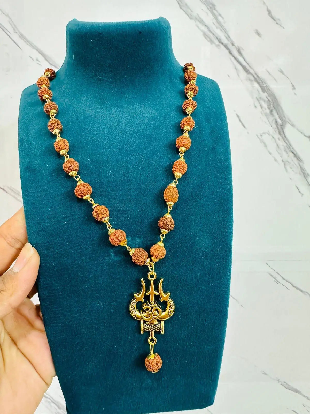 Panchmukhi Rudraksha OM Shiva Trishool Mala mkp0fp-jd