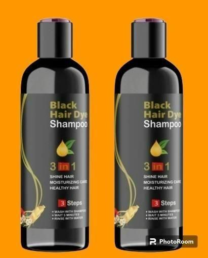 Unisex Instant Black Herbal Hair Dye Shampoo for Grey Hair Coverage 3 in 1(100ml) mkp0fp-jd