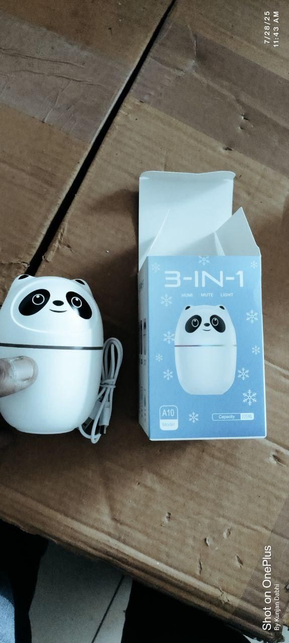Cool mist panda humidifier with 7 color night light mist spray mkp0fp-jd