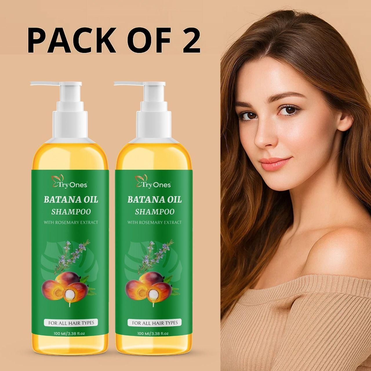 TryOnes BATANA OIL SHAMPOO with Rosemary Extract (Pack of 2) mkp0fp-jd