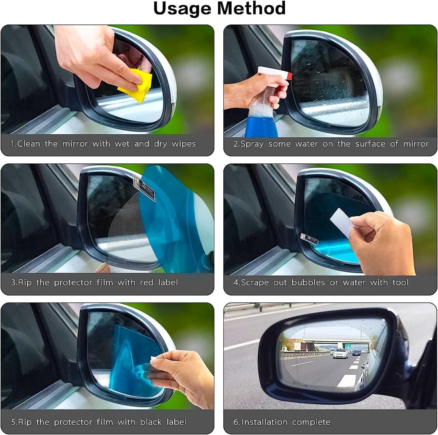 Anti Fog Anti Mist Rainproof Universal Car Accessories Rear-View Mirror (Pack of 2) mkp0fp-jd