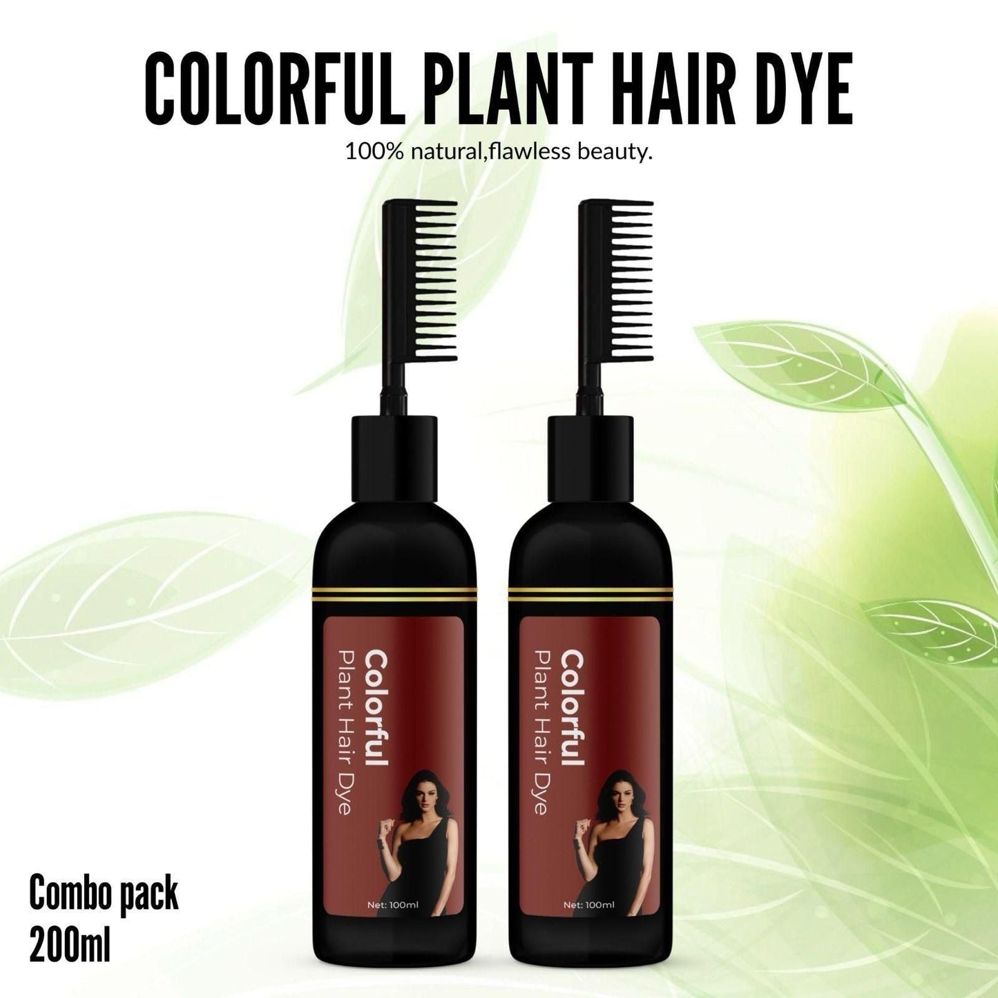 Revitalize Your Hair with Colorful Plant Hair Dye 100ml Comb Shampoo (Pack of 2) mkp0fp-jd