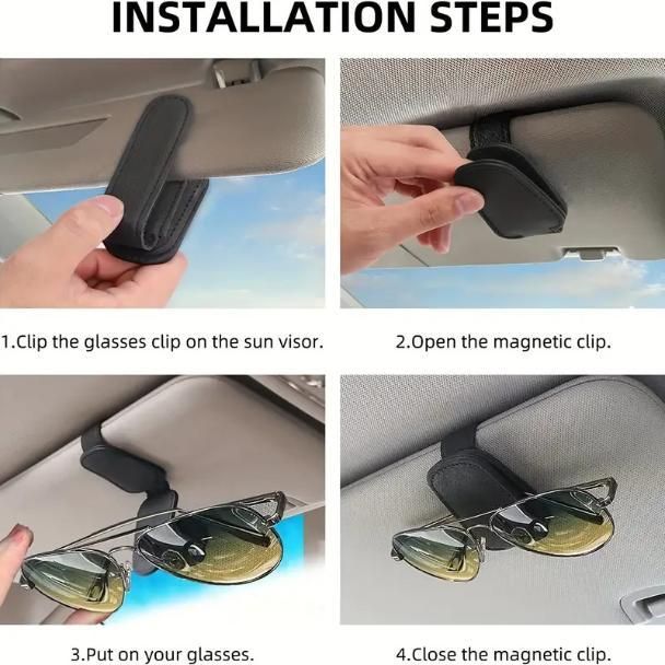 Automaze Leather Car Visor Sunglass Holder - Clip for Car mkp0fp-jd