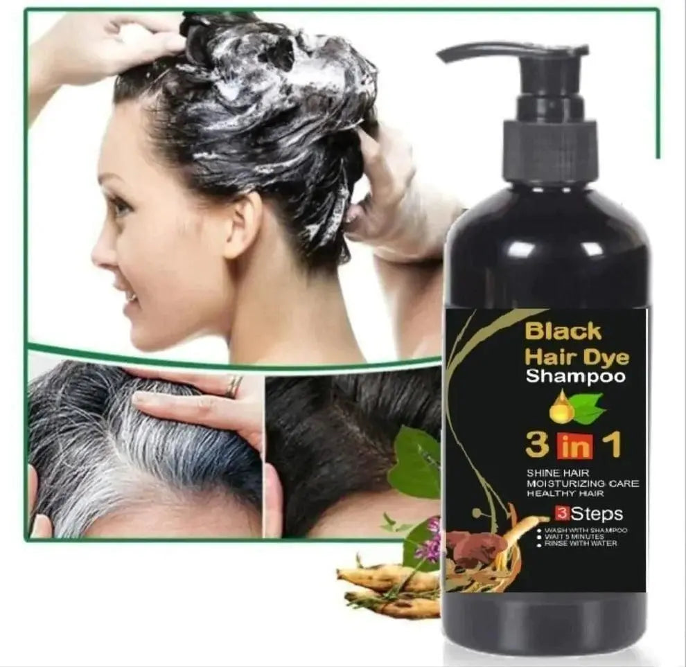 Unisex Instant Black Herbal Hair Dye Shampoo for Grey Hair Coverage 3 in 1(100ml) mkp0fp-jd