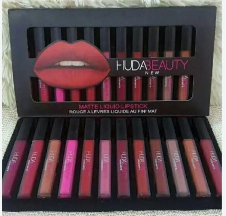 Huda Beauty matte Finishing Lipstick ( Pack of 12 ) mkp0fp-jd