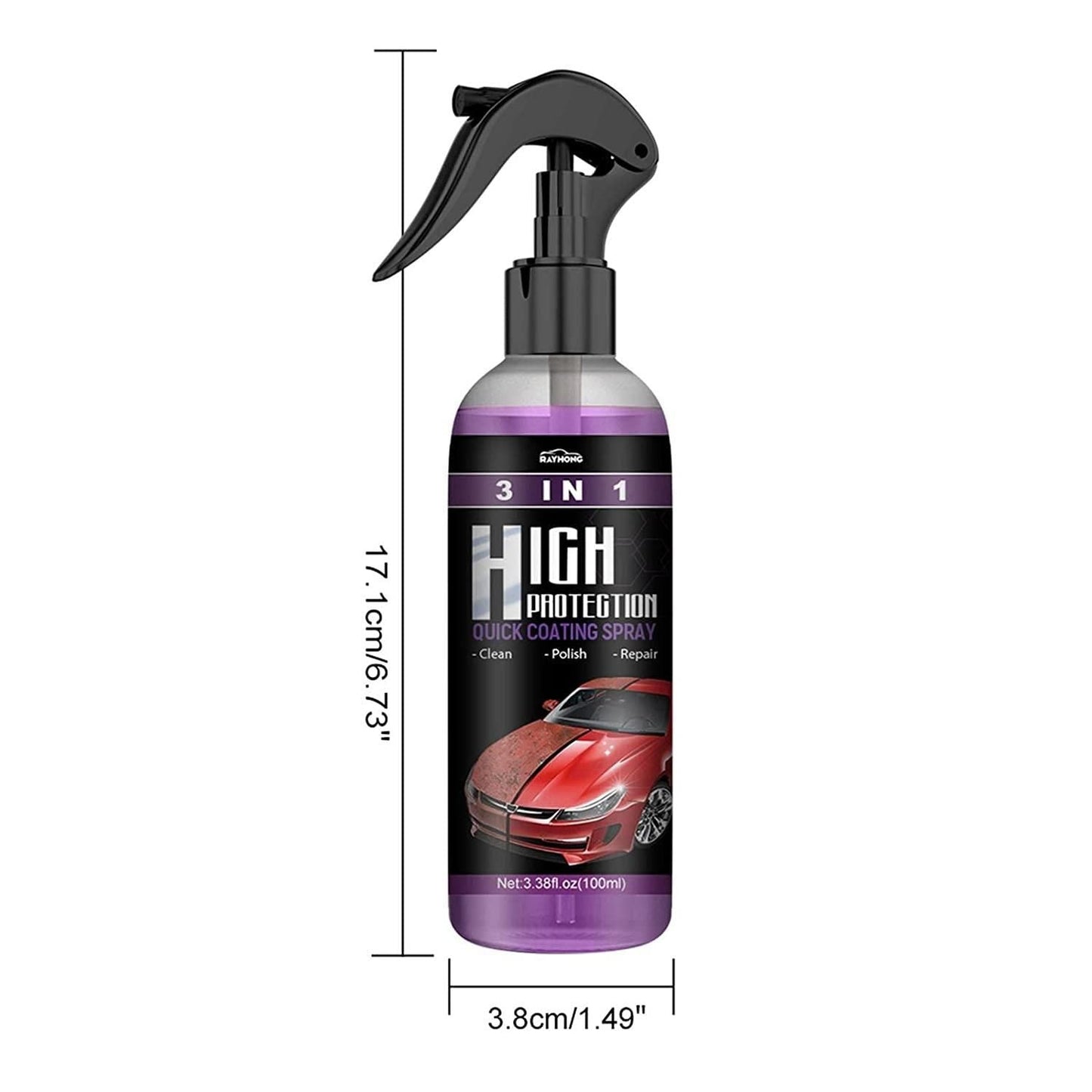 Hydrophobic Polish Nano Coating Agent Car Scratch Spray Cars Polishing for Motorcycles, Boats (Pack of 2) mkp0fp-jd