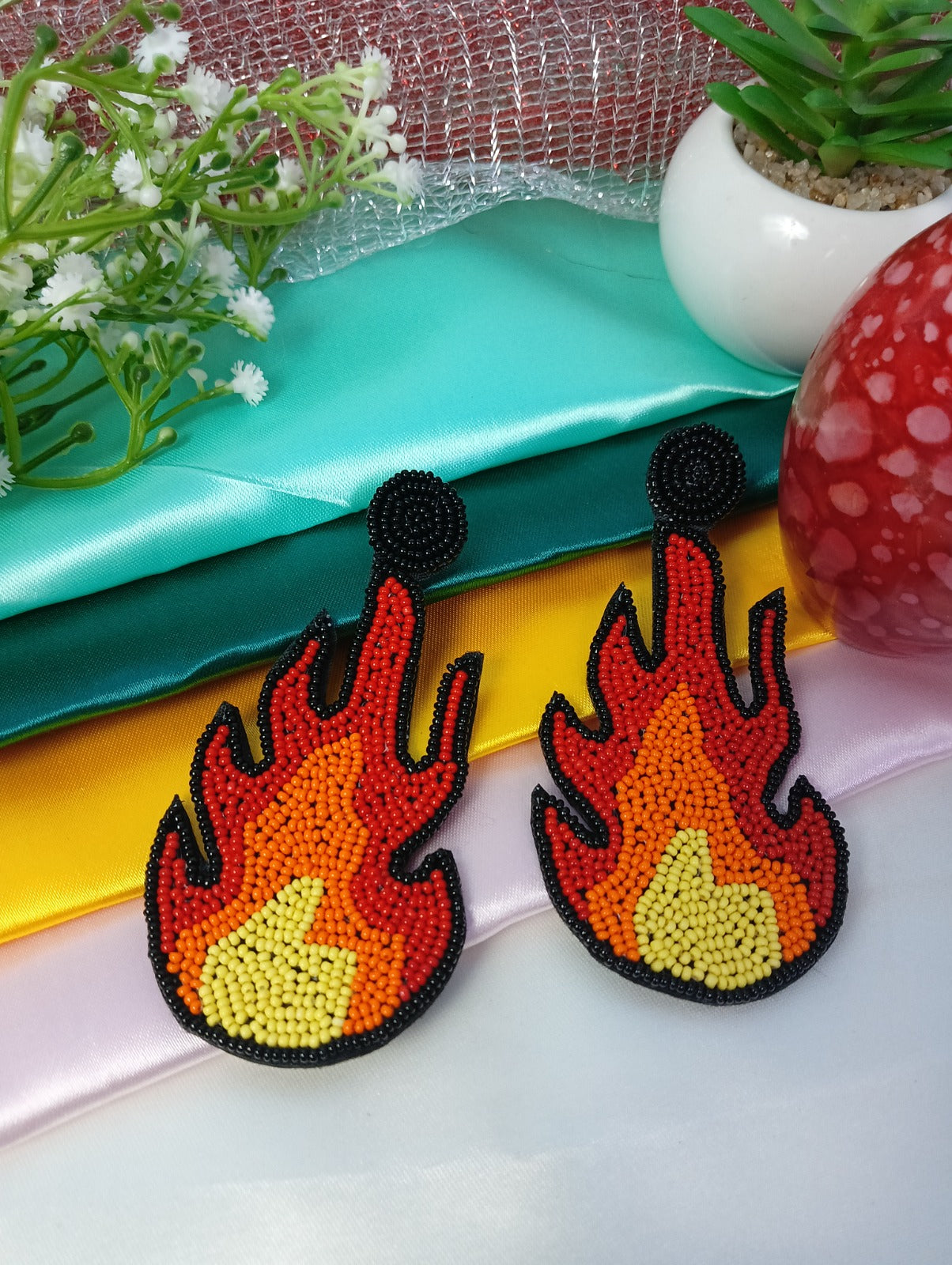 Beautiful Piece HOT Handmade Earring glass beaded work