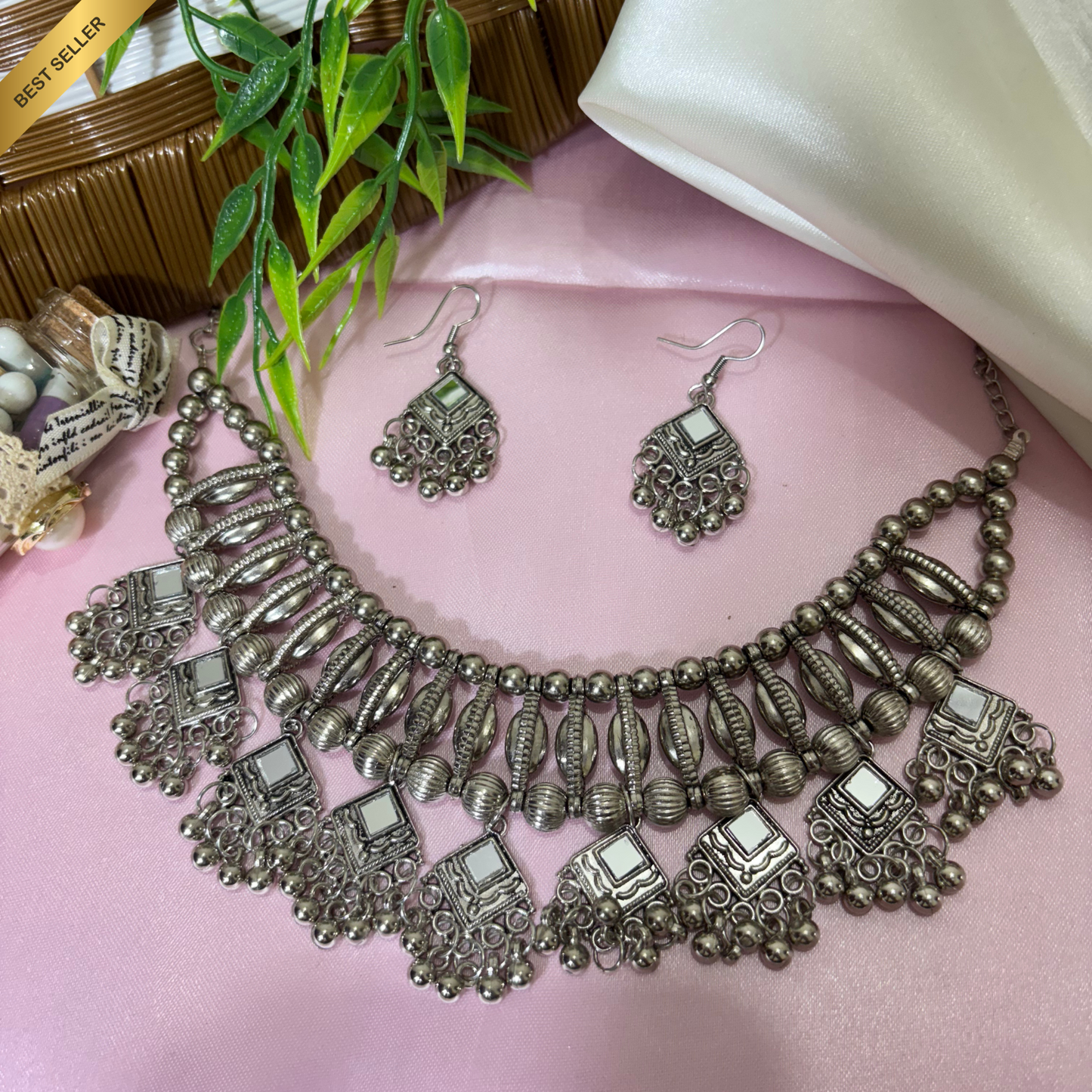 Silver Oxidised Exclusive Designer Necklace Set