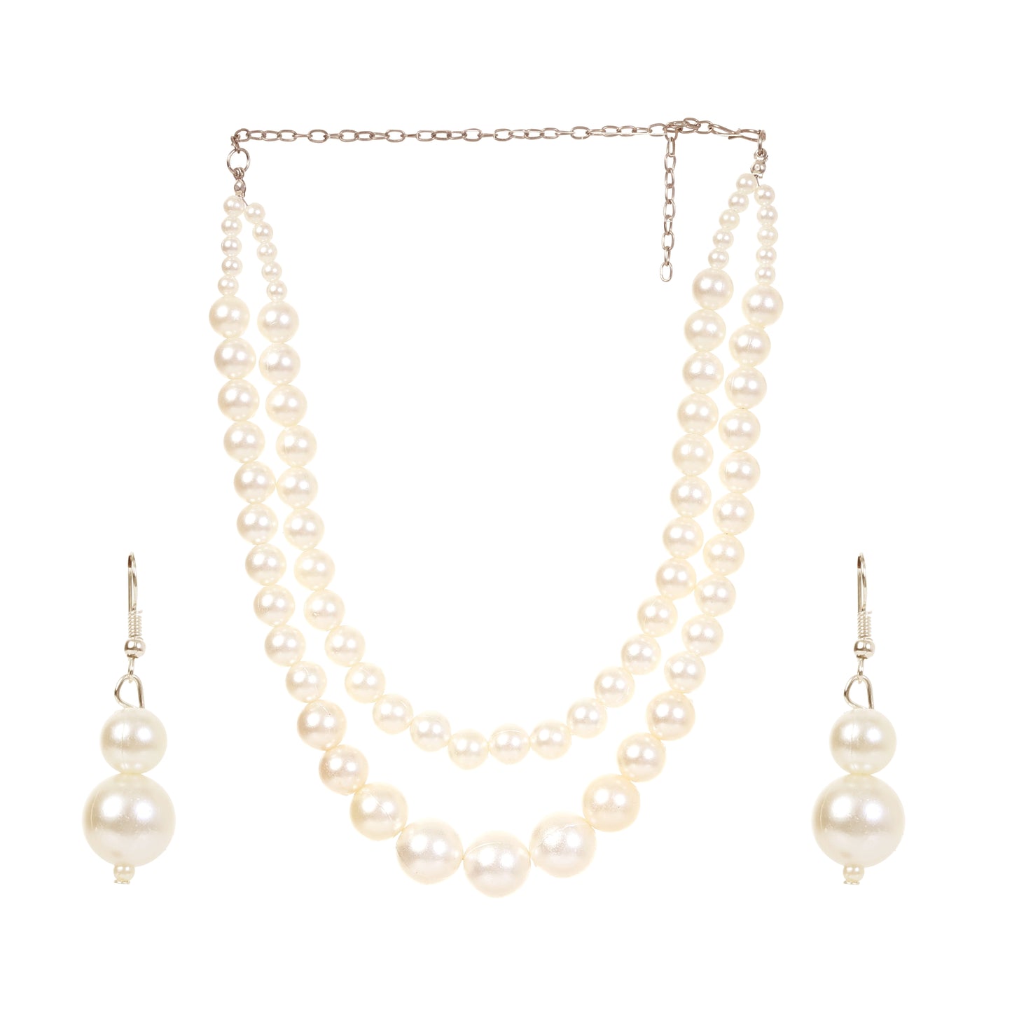 Luxury Bold Pearl Beads Statement Double Layered Necklace