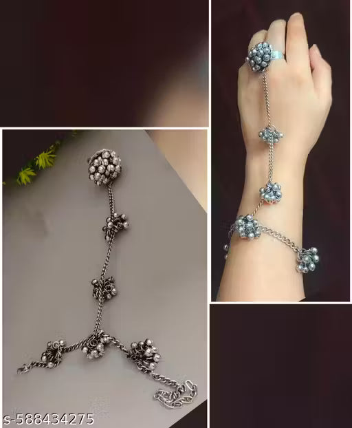 COMBO of 3 Oxidised Earrings chandbaliya jhumka with opanebal bracelet and bangle for Women & Girls | Traditional tika Accessories