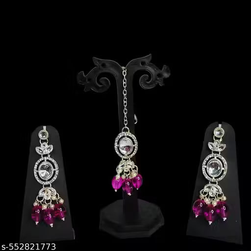 Fancy Necklace Set with earrings and mangtika women and Girl