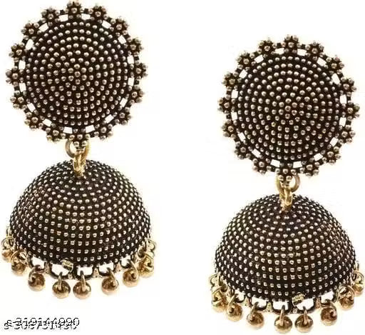 Beautiful oxodise german silver necklace set with jumka for women and girls by creative alankar