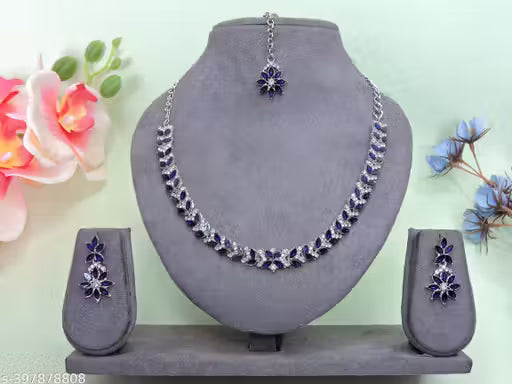 Twinkling White Diamond Enchanting Necklace Set