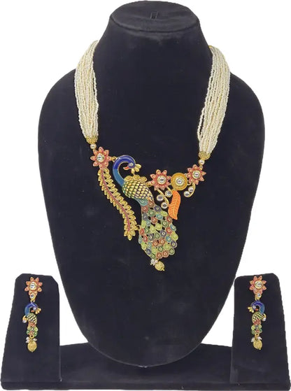 Gold-Plated Peacock Necklace Set