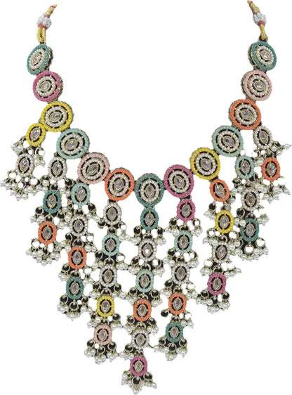 Brass Multicolor Jewel Set  (Pack of 4)