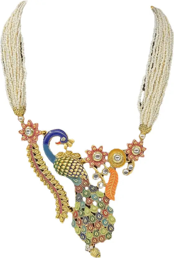 Gold-Plated Peacock Necklace Set