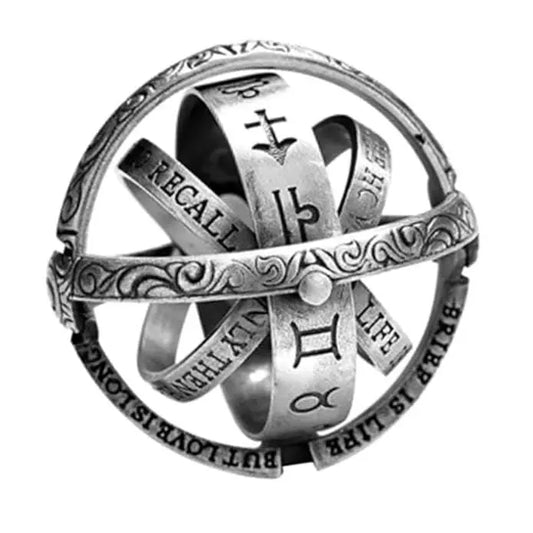 Astronomical Ball Ring Cosmic Finger Ring Couple Jewelry Silver Plated mkp0fp-jd