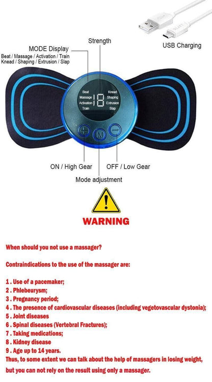 Mini Massager with 8 Modes and 19 Strength Levels,Rechargeable Electric Massager for Shoulder,Arms,Legs,Back Pain for Men and Women mkp0fp-jd