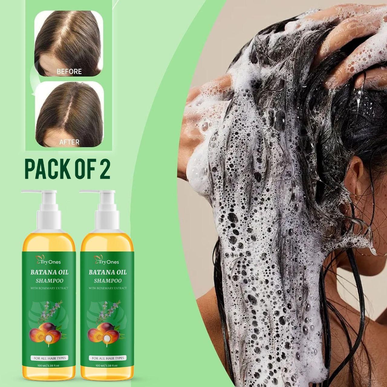 TryOnes BATANA OIL SHAMPOO with Rosemary Extract (Pack of 2) mkp0fp-jd