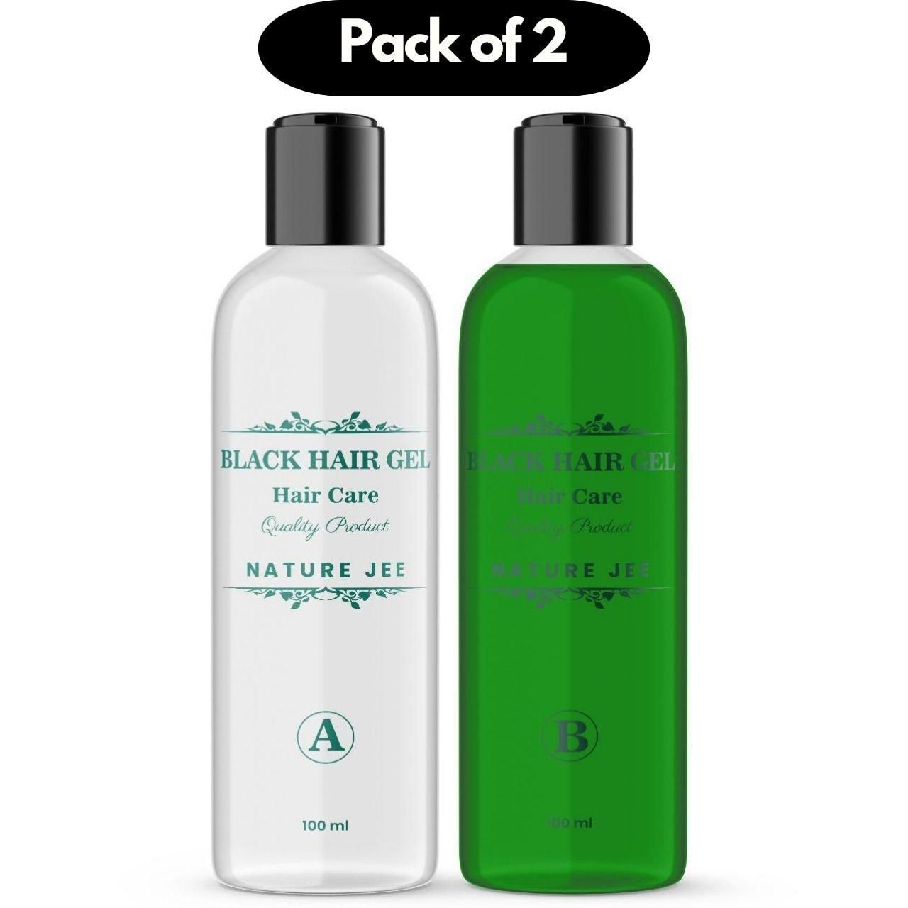 Black Hair Gel 200 ml Pack of 2 mkp0fp-jd