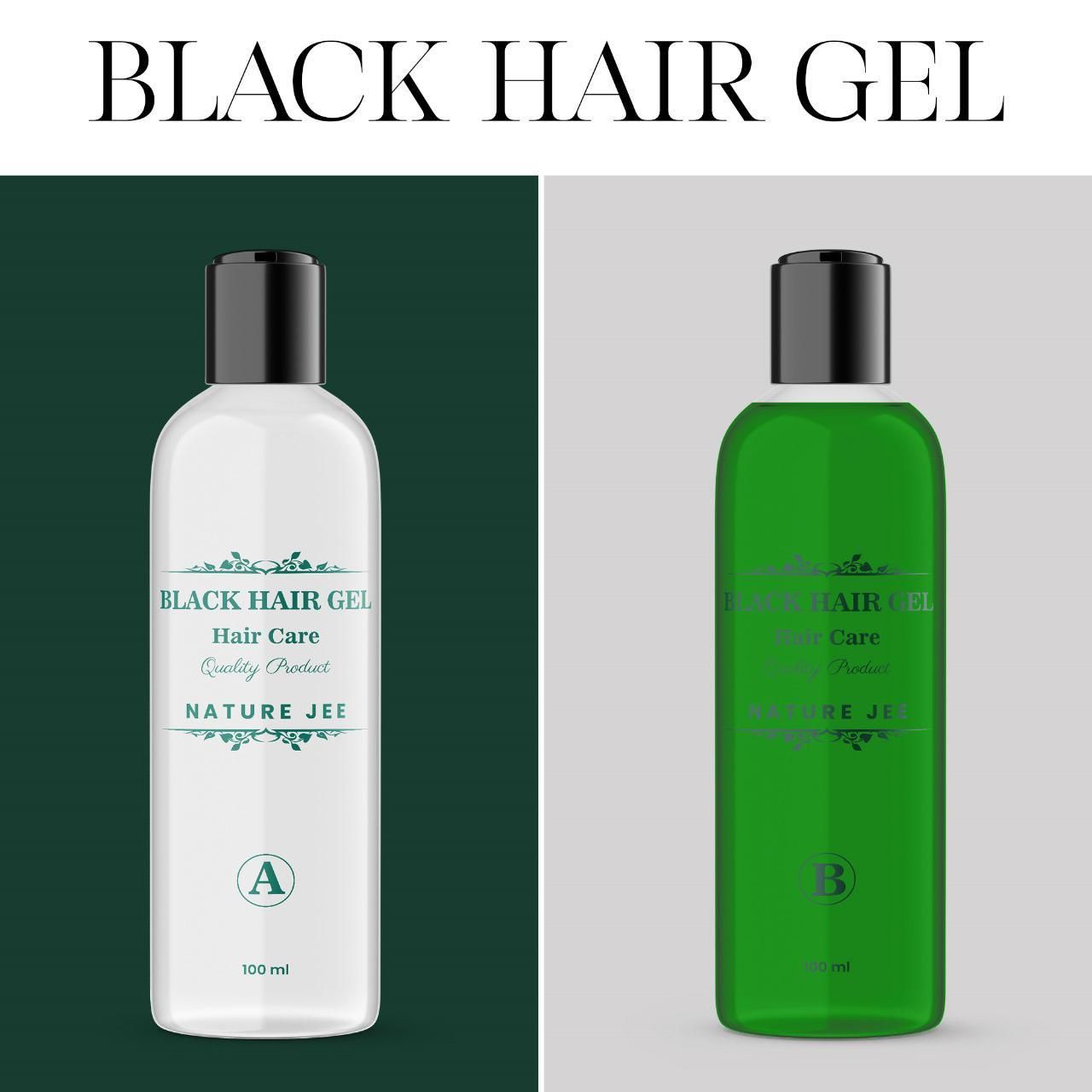 Black Hair Gel 200 ml Pack of 2 mkp0fp-jd